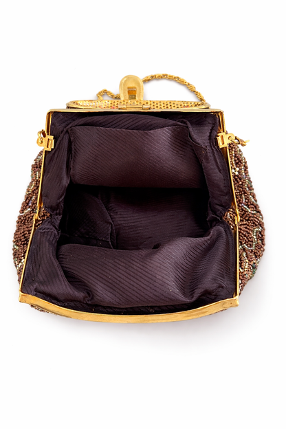 Vintage Bronze Beaded Evening Bag