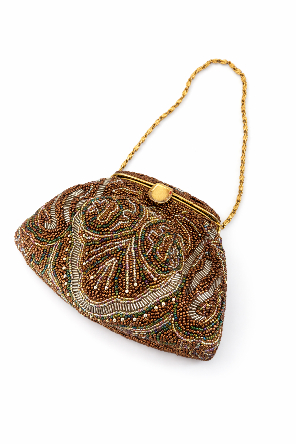 Vintage Bronze Beaded Evening Bag