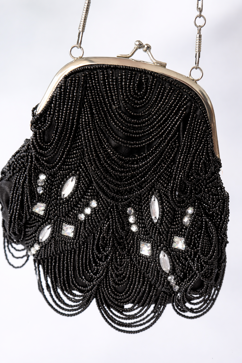 Vintage Beaded Fringe Evening Bag