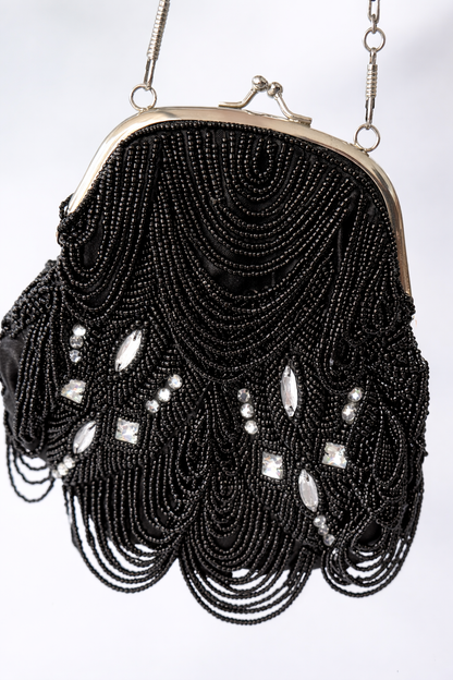 Vintage Beaded Fringe Evening Bag