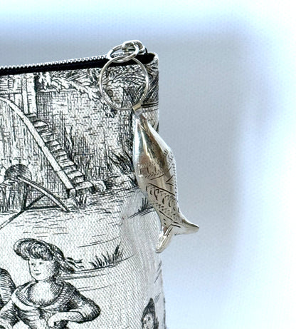 The Black & White Toile Pouch
