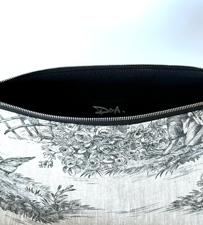 The Black & White Toile Pouch