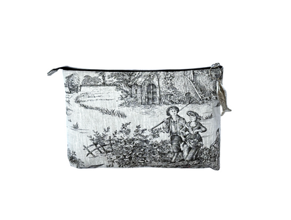 The Black & White Toile Pouch