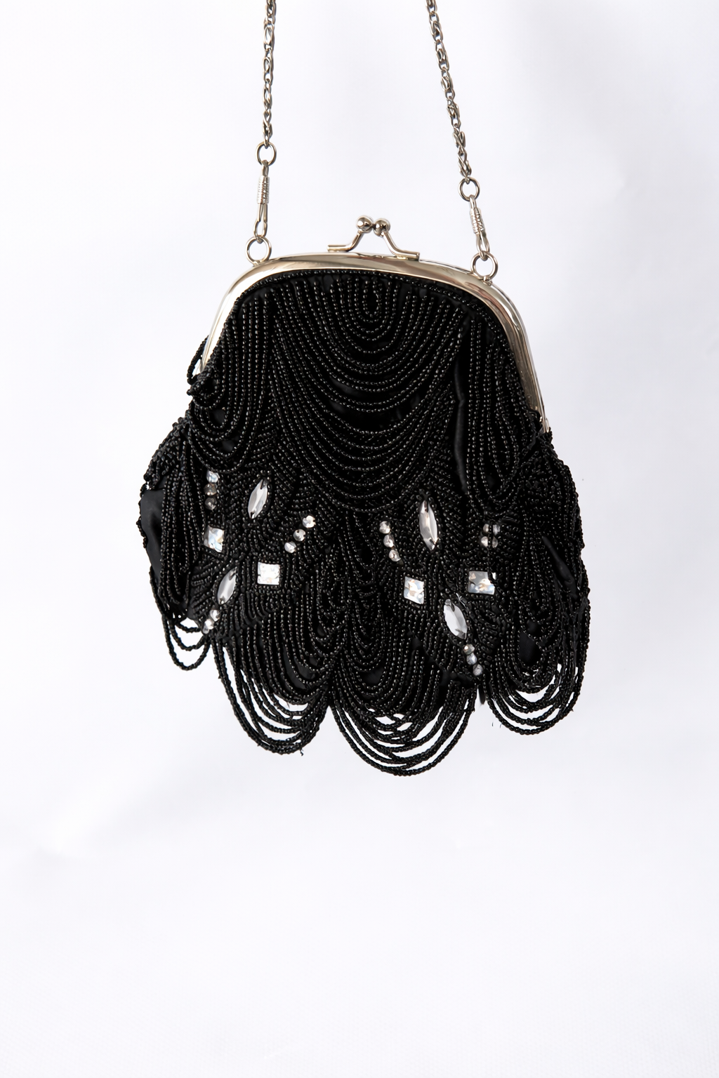 Vintage Beaded Fringe Evening Bag