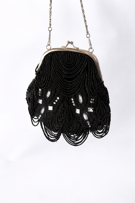 Vintage Beaded Fringe Evening Bag