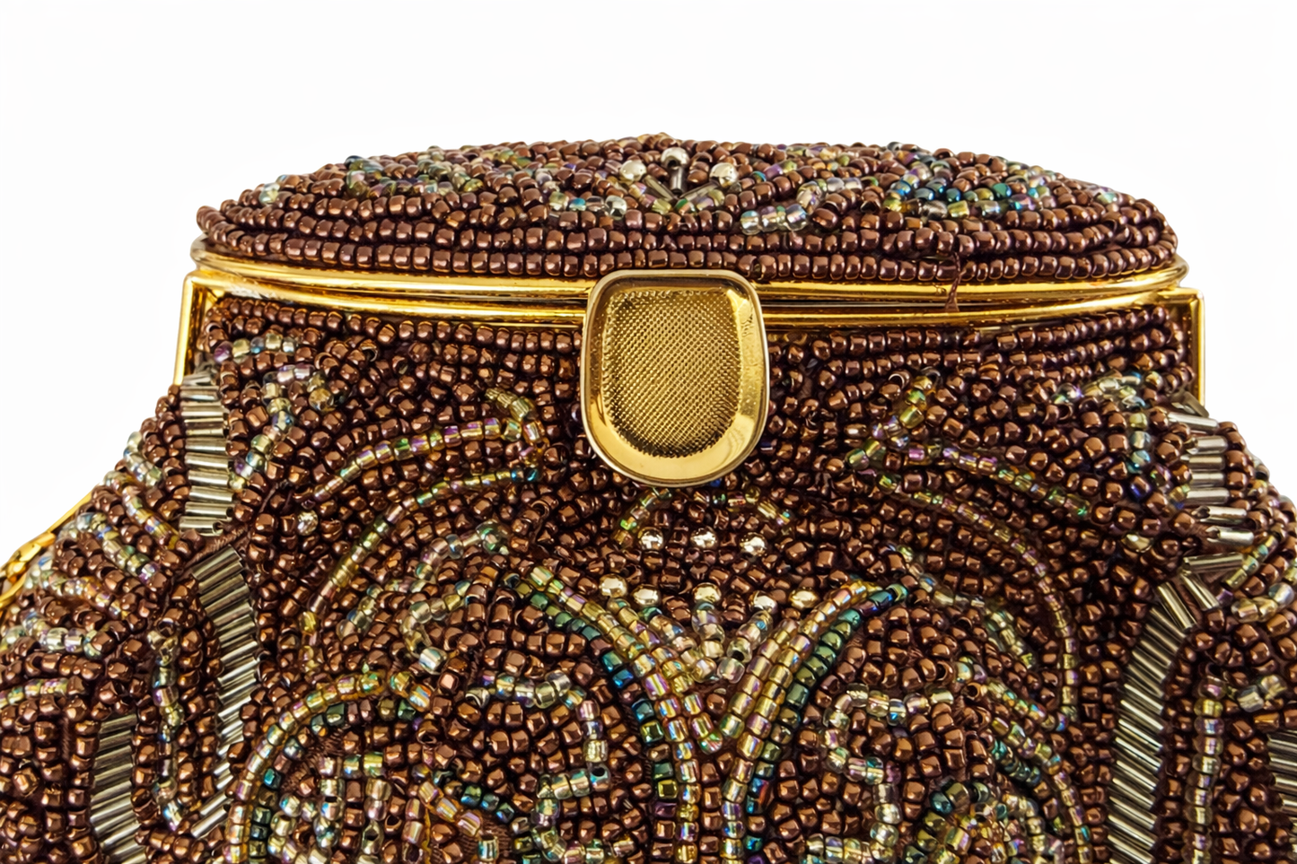 Vintage Bronze Beaded Evening Bag